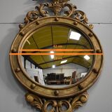 Ancient golden wood witch mirror - late 19th century