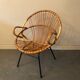 Rattan armchair 50s