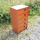 Old Shoe Cabinet with 5 Wooden Lockers