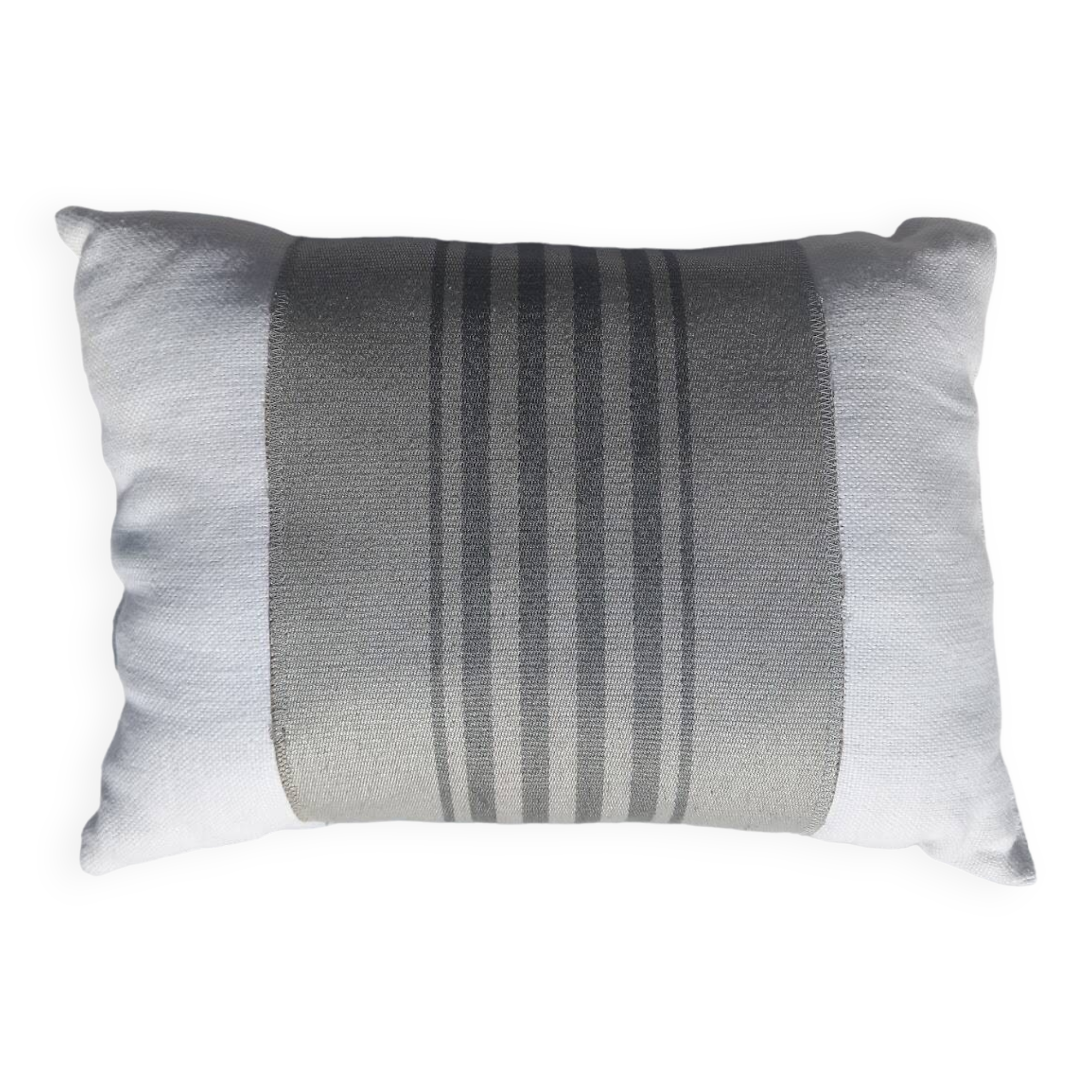 coussin rayé gris