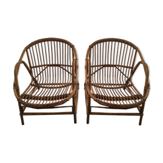 Pair of rattan chairs