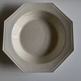 Set of 5 octagonal pearl plates from Creil Montereau.