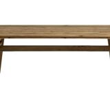 Dining table in natural wood, 220 x 100 x 77 cm, recycled pine.