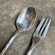 2 Christofle silver-plated serving cutlery, "Spatours" pattern.