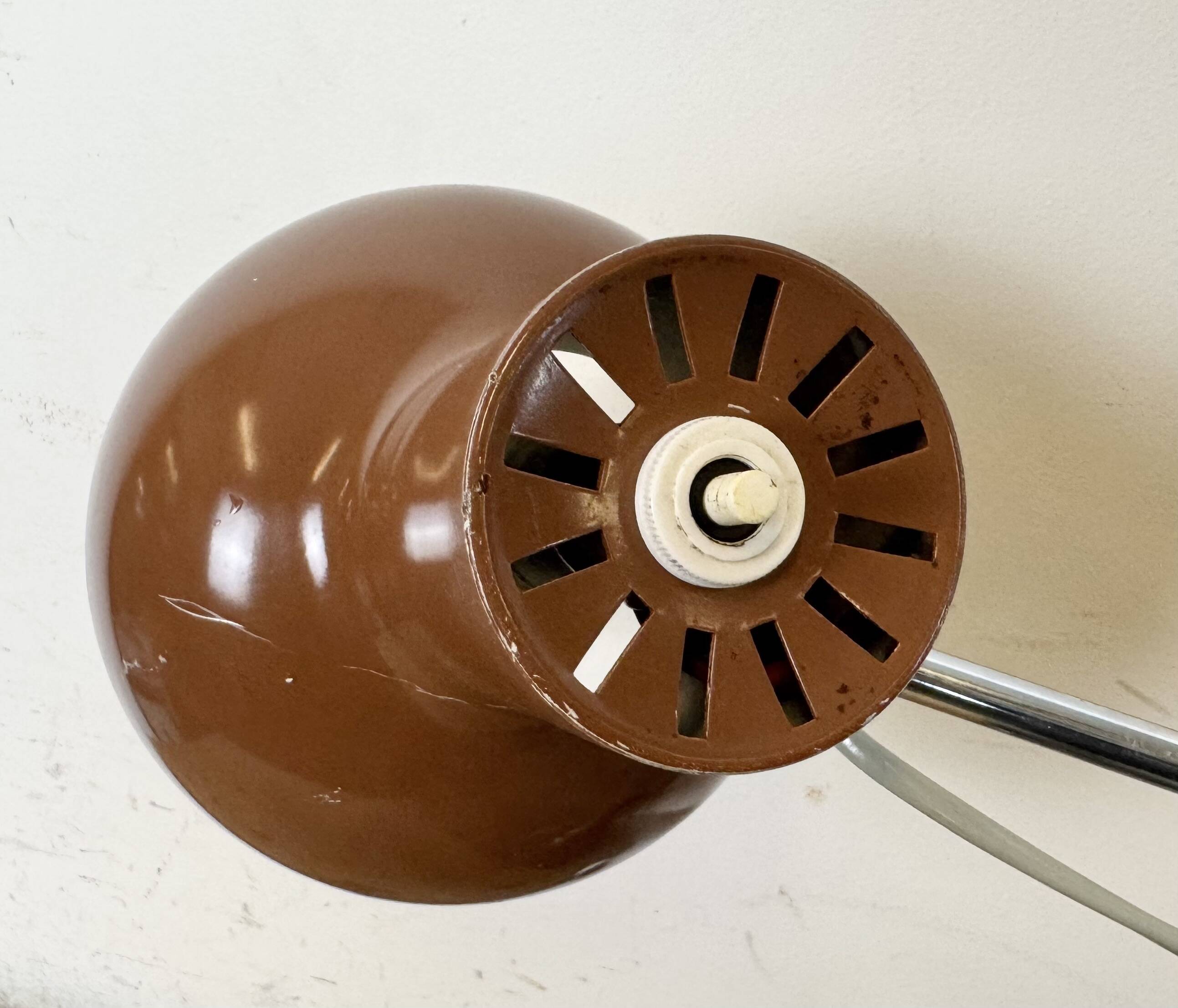 Lampe de bureau industrielle marron, années 1970