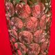 Carved crystal vase of green color - Work of Bruno LEHRER H : 25 cm