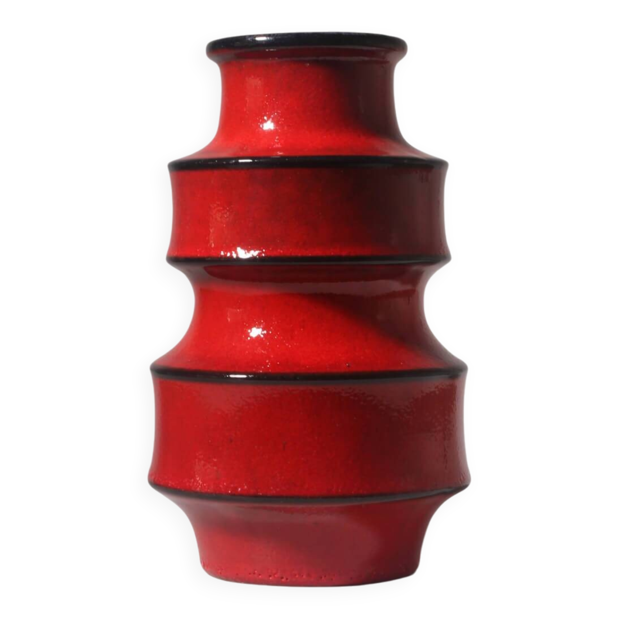 Modern German Red Ceramic Vase, 1960s