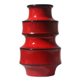 Vase en céramique rouge allemande moderne, années 1960