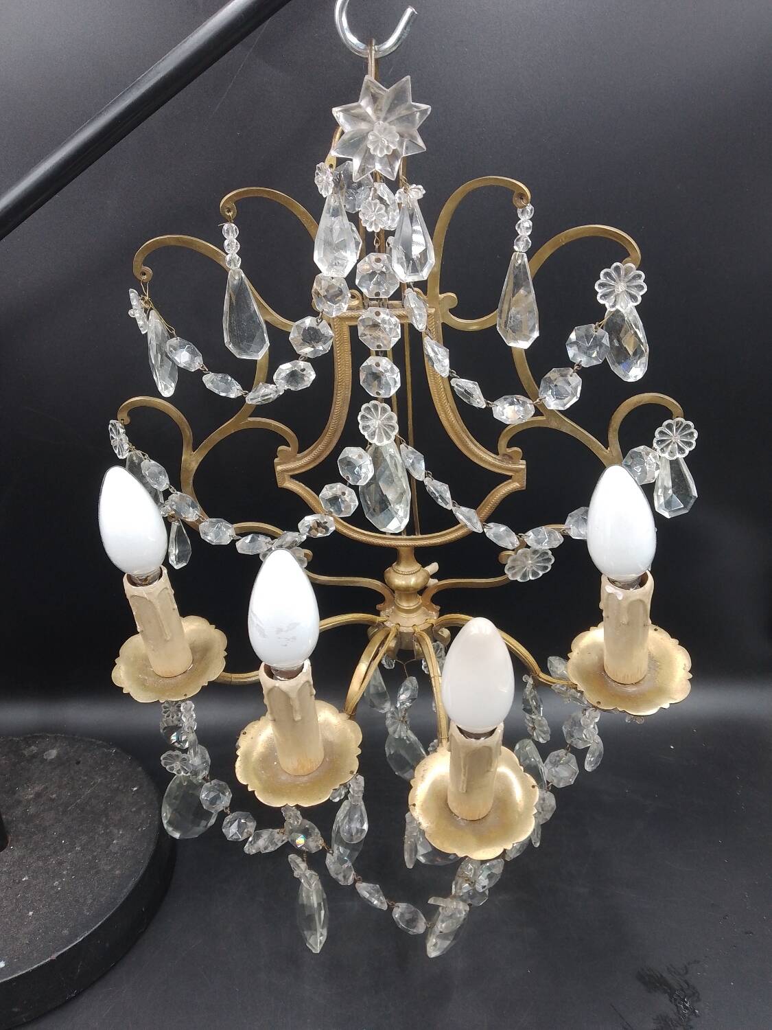 Lyre Garland Empire Tassels Wall Light 4 Lights Gilded Bronze