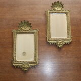Pair of beveled bronze mirrors louis XIV