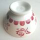 Old Art Deco bowl, décor of red roses, edifying red teeth, Badonviller?