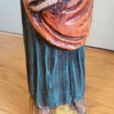 Religious statuette in painted wood