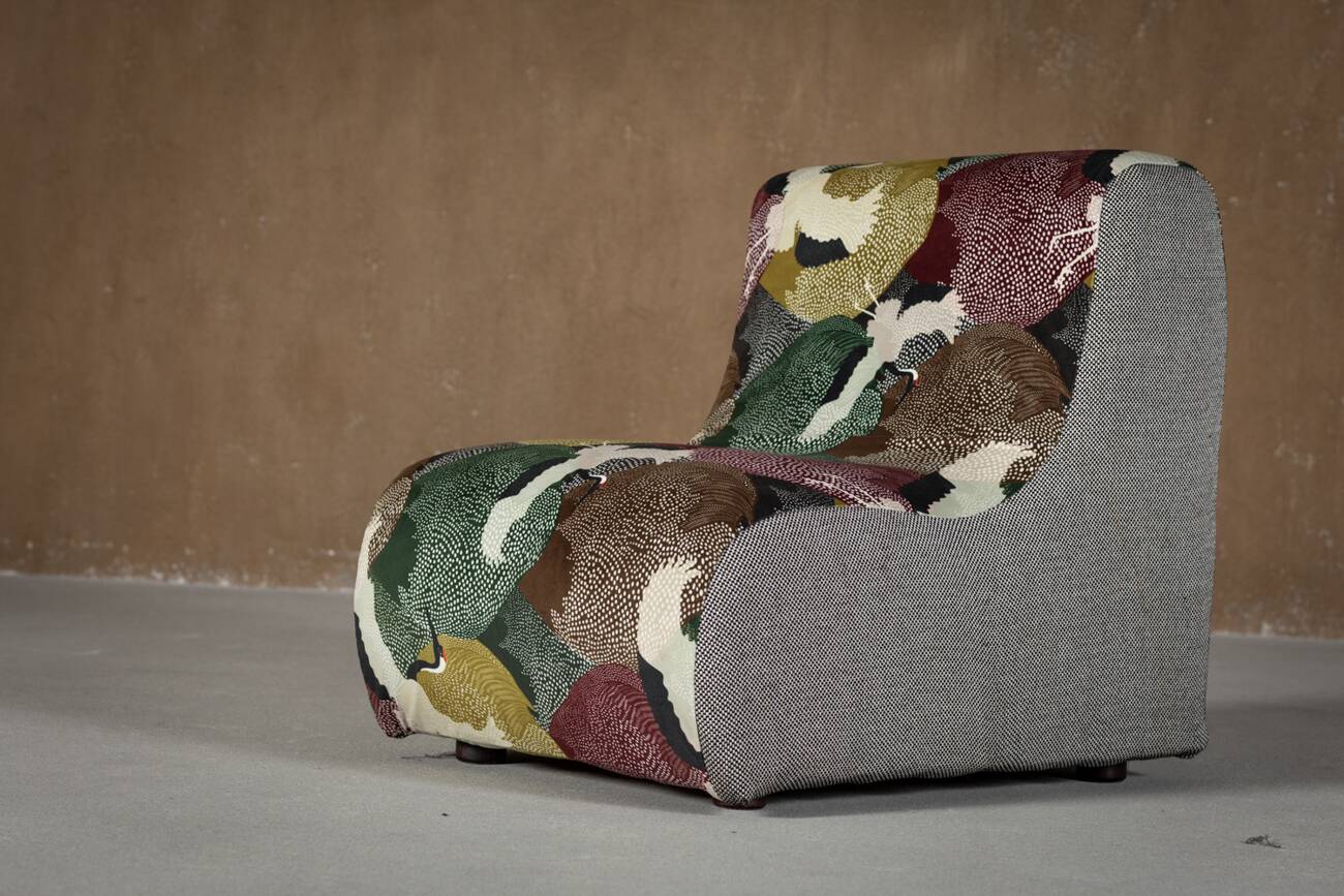 Italian modular sofa (1970) in Freedom Flight velvet – 3-piece