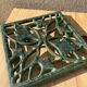 Antique cast iron green enamelled cast iron vintage tableware