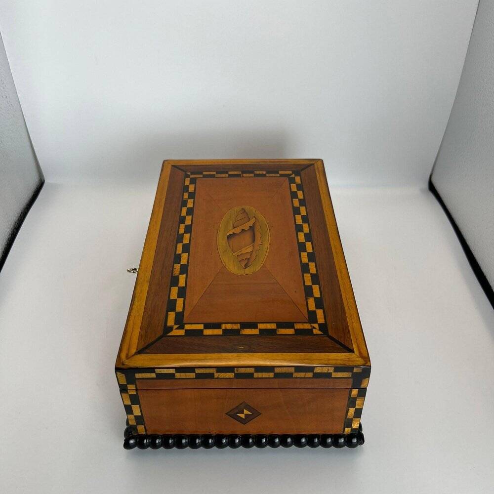 Antique Historicism Box with Birch Inlay, Germany, 1880