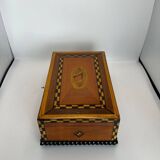 Antique Historicism Box with Birch Inlay, Germany, 1880