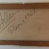 Oil on canvas Paris bridge signed