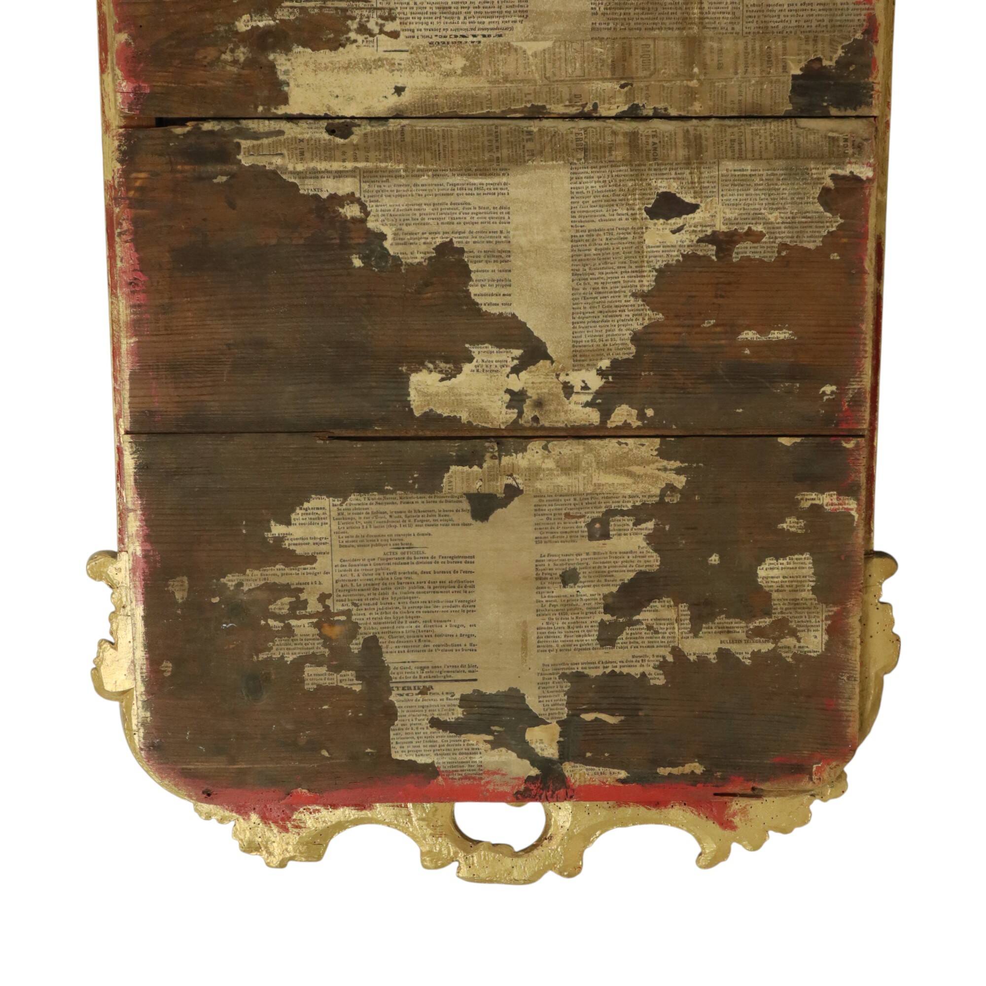 Miroir ancien français doré de style baroque du XIXe siècle 148 cm
