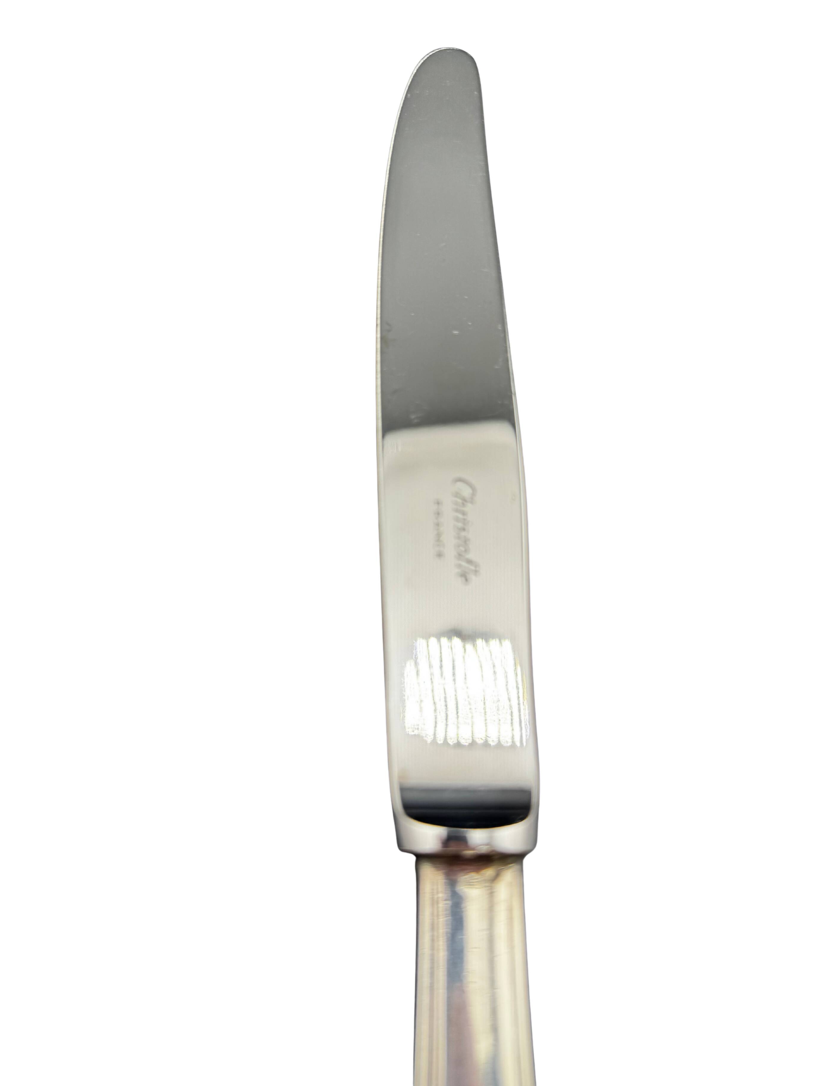 Christofle - Set of 6 Large Table Knives - America Model by Luc Lane