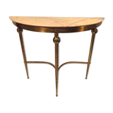 Baroque console old midcentury marble and gold metal