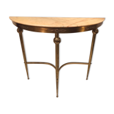 Baroque console old midcentury marble and gold metal