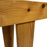 Vintage pinewood side table 60s handmade side table minimalist design