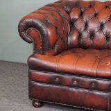 Chesterfield sofa in resistant cowhide, 3 seats