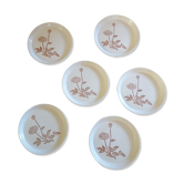 6 assiettes en grès clair