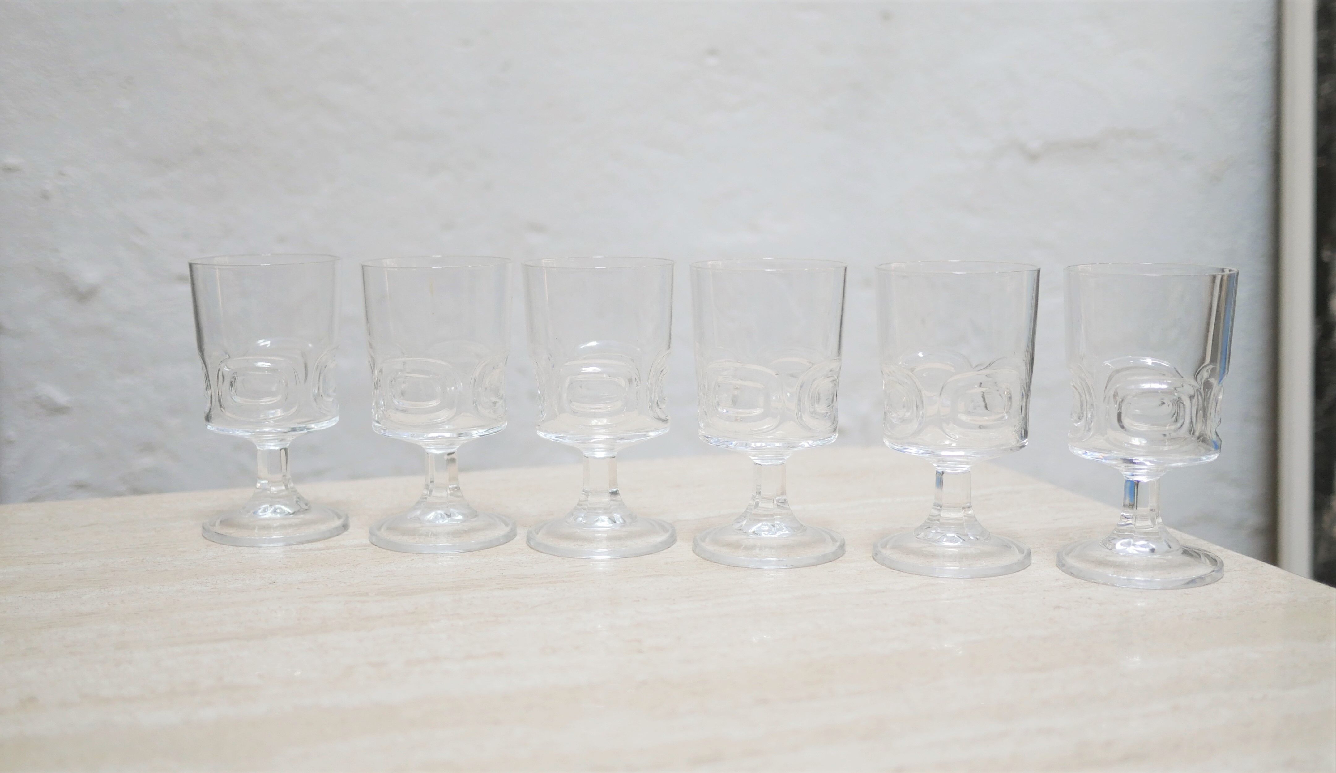 Series of 6 vintage walking glasses