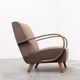 1930 Jindrich Halabala Bentwood Armchair in Dark Beige Velvet