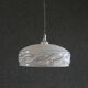 Antique pendant light in translucent grey clichy glass, molded - supplied with chrome socket