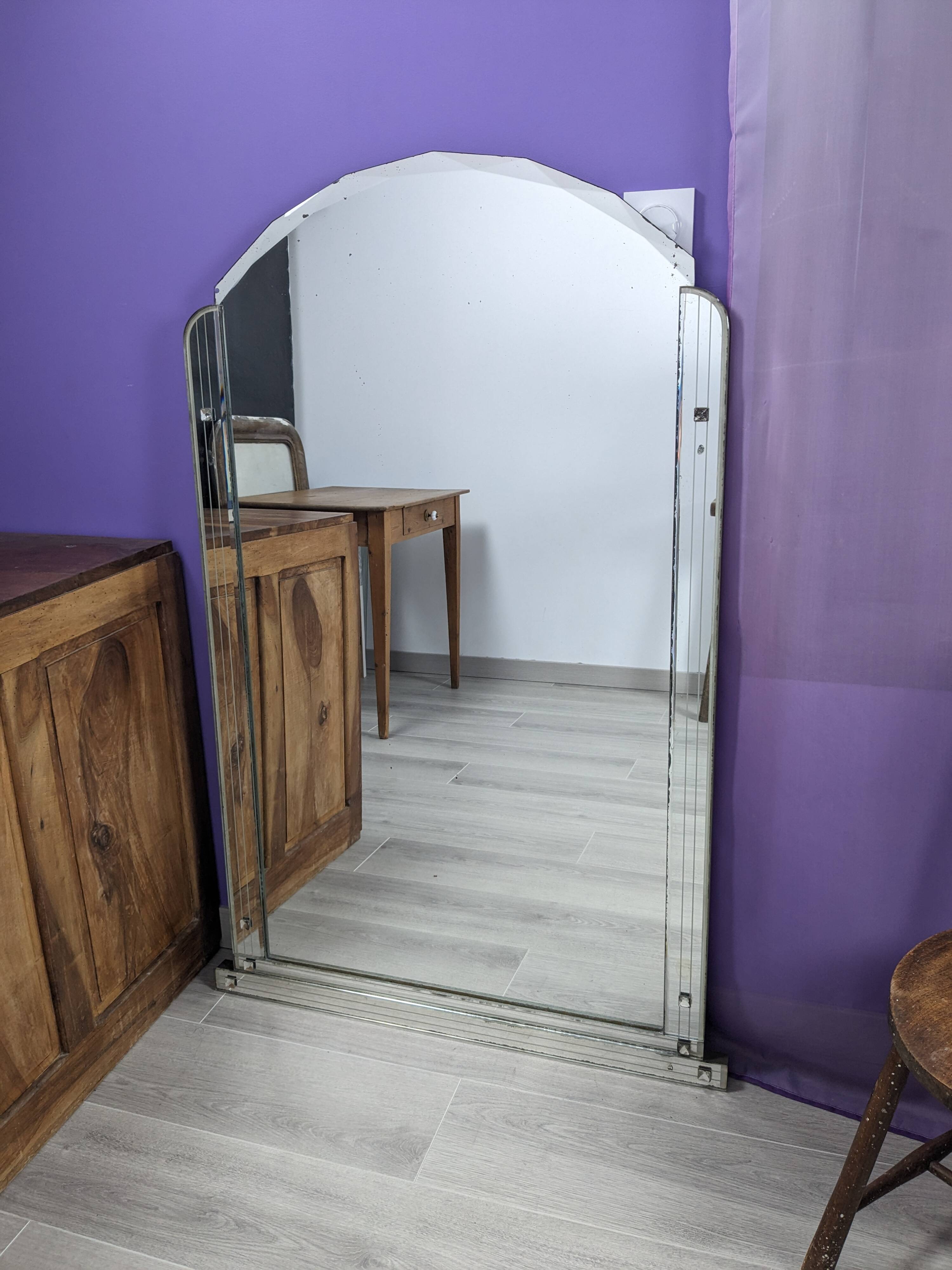 Beveled art deco mirror 127 x 83 cm