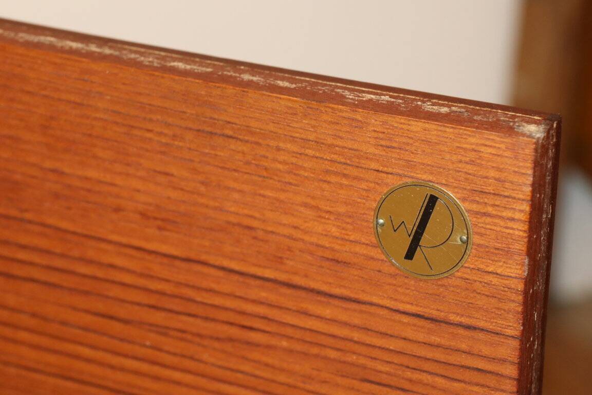Vintage desk by Wilhelm Renz in double-sided teak, 1960s
