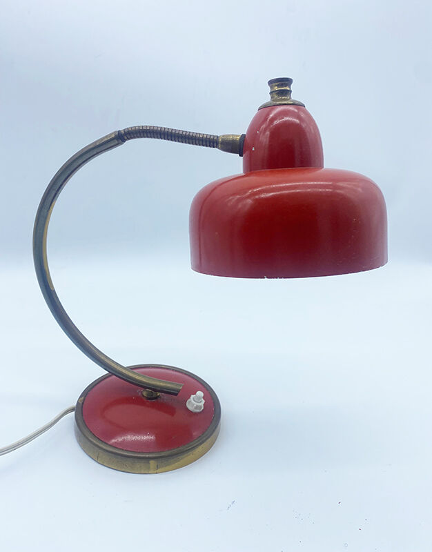 red metal lamp