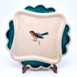 Dessert service in Petits Oiseaux slip, 9 plates