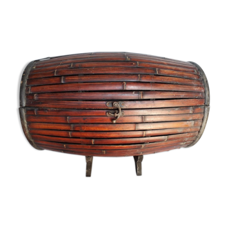 Barrel chest in vintage storage rattan