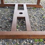 Stretchable garden dining table in solid teak