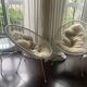 Set of 2 Armchairs + Glass Top Table