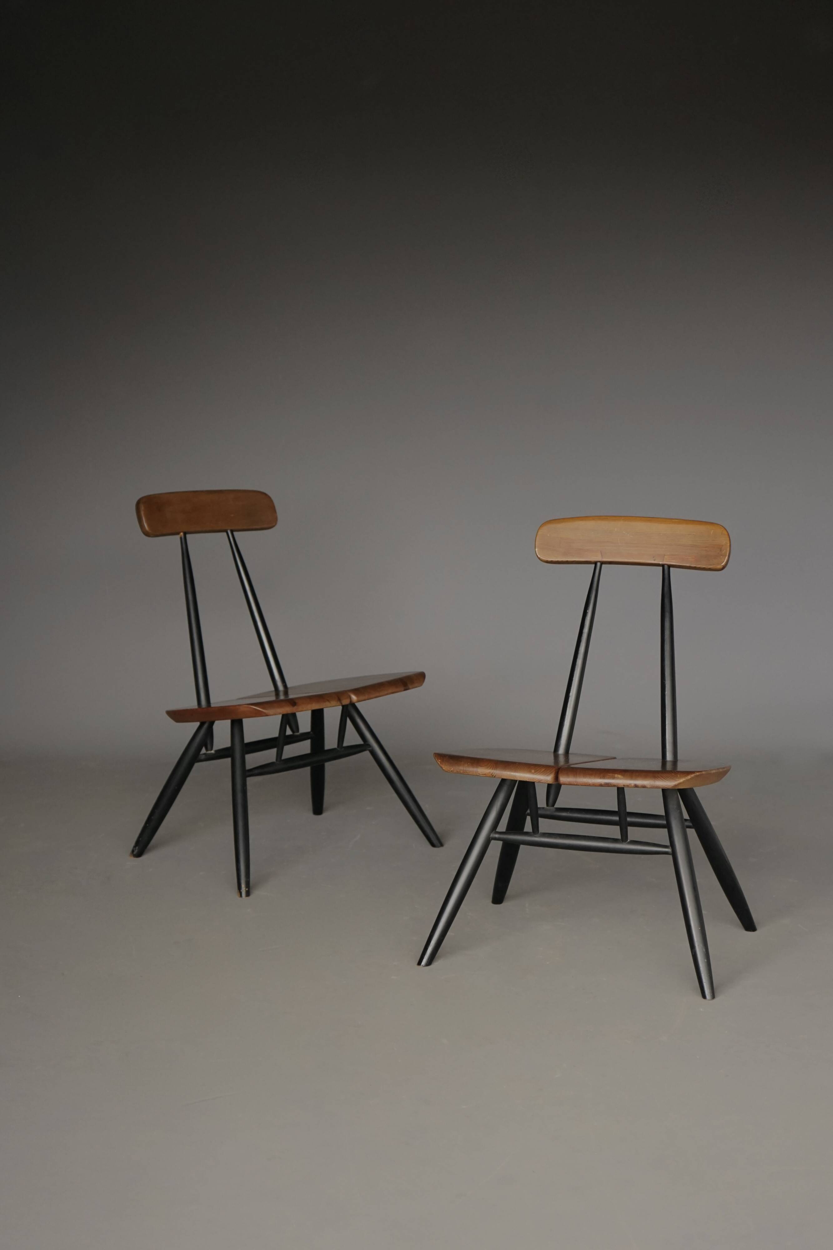 Chaises longues Pirkka par Ilmari Tapiovaara pour Laukaan Puu. Lot de 2