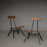 Chaises longues Pirkka par Ilmari Tapiovaara pour Laukaan Puu. Lot de 2