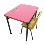 Child desk and vintage schoolboy chair