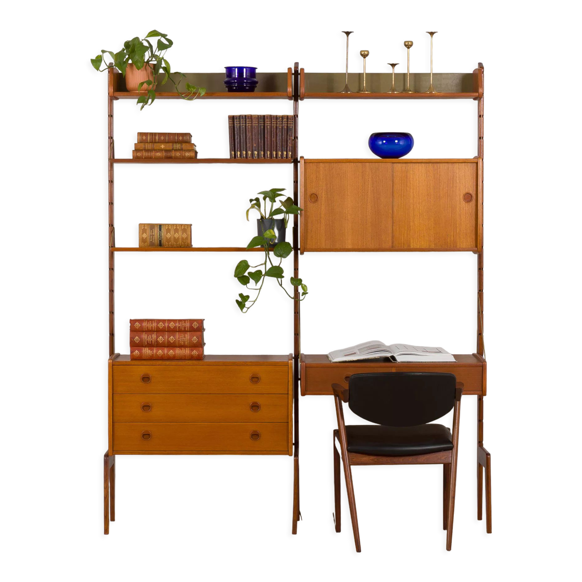 Scandinavian modern freestanding bookcase Ergo by John Texemon, Norway, 1960s.