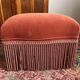Vintage pink velvet fringe ottoman pouf