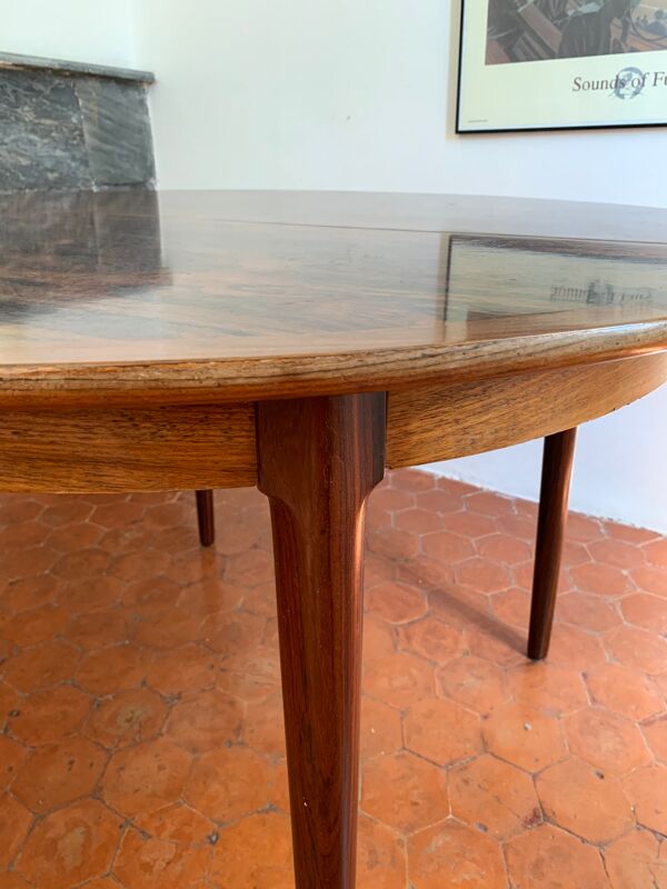 Table scandinave en palissandre de rio années 1960