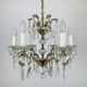 Palme & Walter chandelier, crystal and brass pendants, 1970s