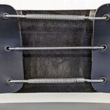 Suite of 4 chairs in chromed metal and leather by Giovanni Carini for Planula - 70s