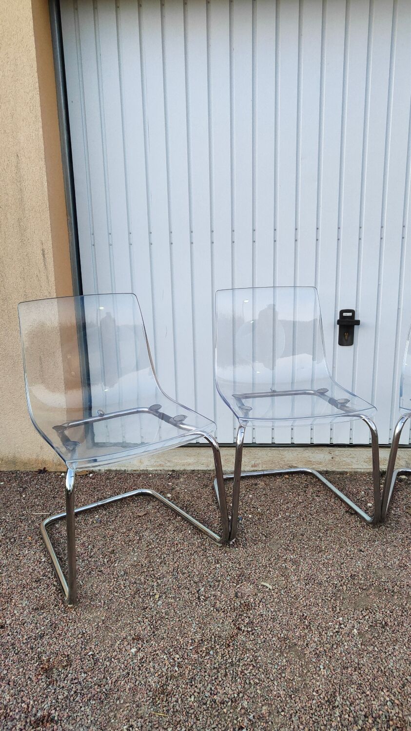 4 vintage transparent chairs 1990