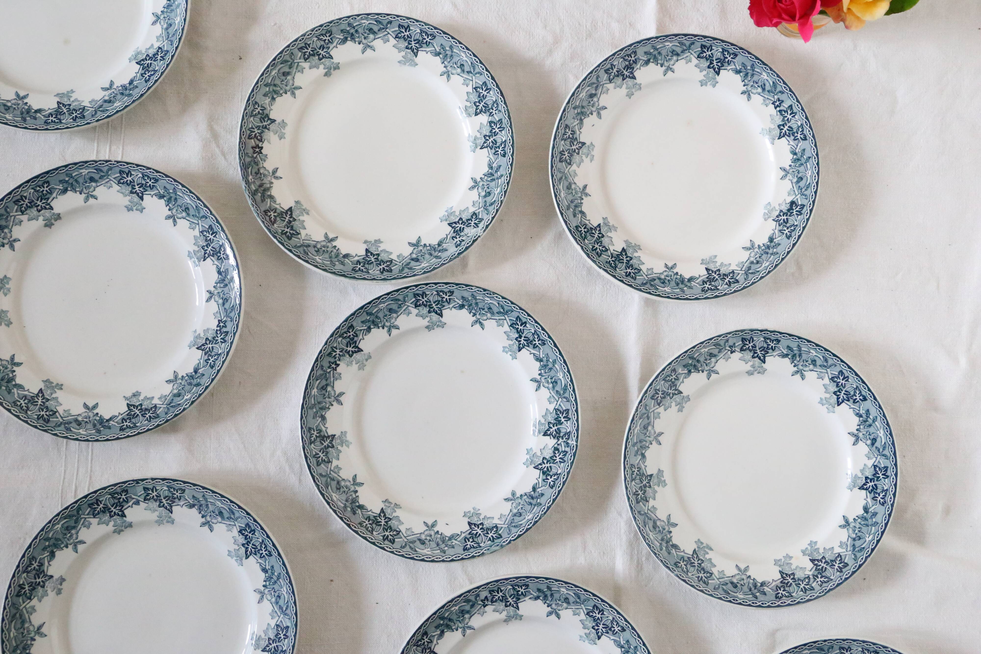 Dessert plates x9, iron earth, Estival model by Saint Amand