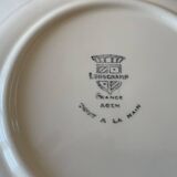 6 assiettes plates anciennes en faïence de Longchamp