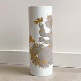XL Scandinavian vintage Björn Wiinblad vase Sammuramat, Rosenthal, gold decor